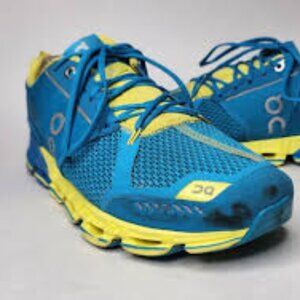 On Running Women's Shoes - Blue and Yellow Women Size 8W